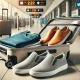 DALL·E 2025 07 08 21.36.55 A modern pair of slip on travel shoes placed neatly next to an open suitcase. The suitcase is partially packed with neatly folded clothes and travel e 80x80